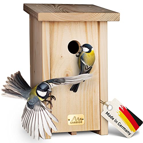 GARDIGO® Nistkasten für Kohlmeisen I Made in Germany, aus deutschem Holz, Vogelhaus, verschraubt, unbehandelt und wetterfest von Gardigo