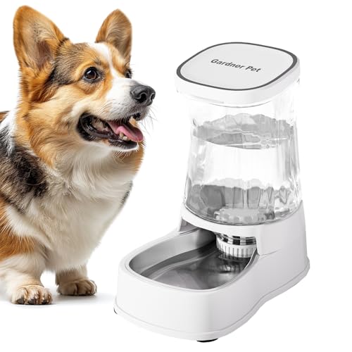 Gardner Pet Automatischer Wasserspender für Hunde, Schwerkraft, Edelstahl, große Kapazität, Wasser-Futternäpfe für mittelgroße und große Hunde, Katzen und andere Haustiere von Gardner Pet