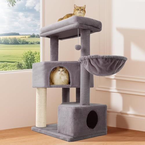 Gardner Pet Katzenbaum, Kratzbaum groß, 105 cm Kletterbaum Aktivitätskratzbaum mit Kratzsäule, Plattform, 2 Höhlen, Korb für Katzen, platzsparende Katzenmöbel für Wohnungen, Dunkelgrau Gardner Pet Katzenbaum, Kratzbaum groß, 105 cm Kletterbaum Aktivitätskratzbaum mit Kratzsäule, Plattform, 2 Höhlen, Korb für Katzen, platzsparende Katzenmöbel für Wohnungen, Dunkelgrau von Gardner Pet