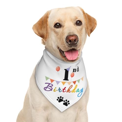 Halstuch für Hunde mit Aufschrift "It's My 1st Birthday", bunt, Luftballons, Dreiecks-Lätzchen, Haustierzubehör, Katzentuch von Garlaibi