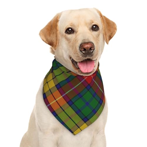 Scots Style Clan Buchanan Tartan Plaid Hund Bandana Schal Dreieck Lätzchen Haustier Zubehör Katze Halstuch von Garlaibi