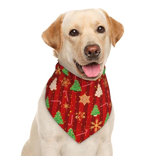 Weihnachten Neujahr Lebkuchen Golden Schneeflocken Baum Hund Bandana Schal Dreieck Lätzchen Haustier Zubehör Katze Halstuch von Garlaibi