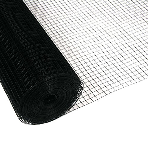 Garmix Volierendraht Maschendraht 4-Eck Drahtgitter Drahtzaun Schwarz 25x25mm (50cm x 25m 1,20mm) von Garmix