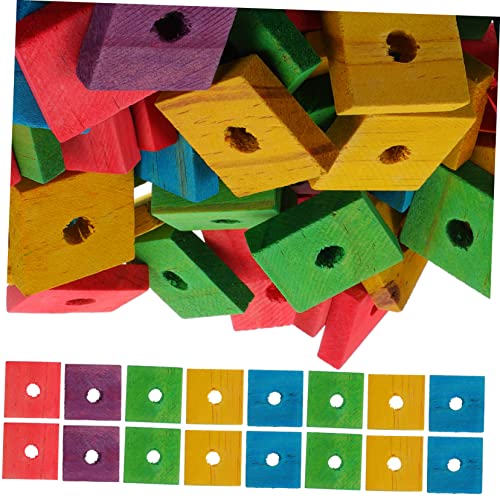 Garneck 100 STK Holzspäne Selber Machen Papagei DIY Spielzeug Spielen Papageienspielzeug Aus Holz Vogelbiss-Spielzeug Vogelspielzeug Für Sittiche Beißspielzeug Hölzern Anhänger Haustier von Garneck