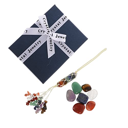 Garneck 1 Satz Kristallstein-Set Hängende Verzierung Aus Heilendem Kristall Polierte Chakra-Steine Fengshui-Kristalle Zum Aufhängen Hippie-raumdekoration Grunge-raumdekor Yoga Ornament von Garneck