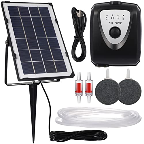 Garneck Solar-Luftpumpen-Set Aquarium-Oxygenator Außenpool Teich Luftsauerstoffpumpe Belüfter Für Gartenarbeit Wasserzirkulation Kleine Teich-Landschaftsdekoration von Garneck