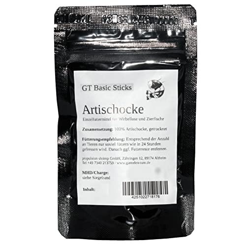 Futtersticks Futterpellets für Garnelen und Krebse - Artischocke, 100g von Garnelen Tom