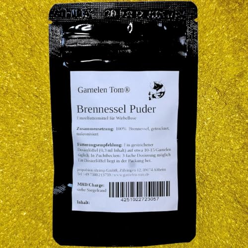 GT Brennnessel Puder aus Brennnesselblättern - Garnelenfutter, 80 g von Garnelen Tom