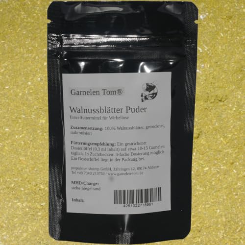 GT Walnussblätter Puder - Garnelen und Schneckenfutter, 70 g von Garnelen Tom