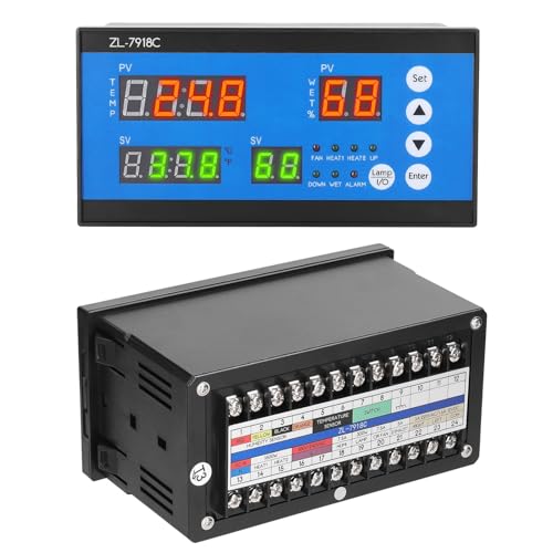 Garosa Eier-Inkubator-Controller, Intelligenter Temperatur- und Feuchtigkeitsregler, mit Hauptheizung, Zusatzheizung, Beleuchtung, Feuchtigkeitskontrolle, Umwälzventilator, Rechte Seite von Garosa