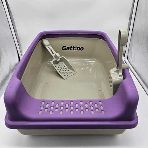 Katzen Toilette Gattino mit Behälter Schaufel (1 stück) (Purple) von Gattino