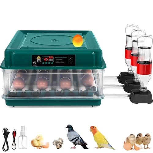 Gatuida Fully Automatic Incubator 36-48 Eggs Incubator Humidity Control Incubators for Chicken Goose and Quail with ℉ Display UK Green von Gatuida