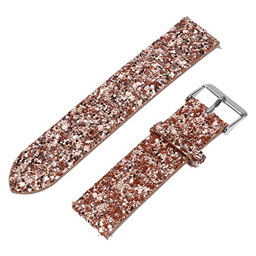 Gatuida Glitter Accessoire Damen // Pu Rose Uhr Armband Einzigartig Galaxy Lederriemen Riemen Ersatz Goldband-Gürtelarmband Glänzend Handgelenk Kreativ Kompatibel Mm Mode Verschluss von Gatuida