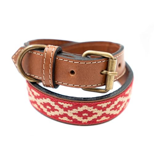GauchoLife Guarda Pampa Hundehalsband, Leder, Größe XS, Rot von GauchoLife