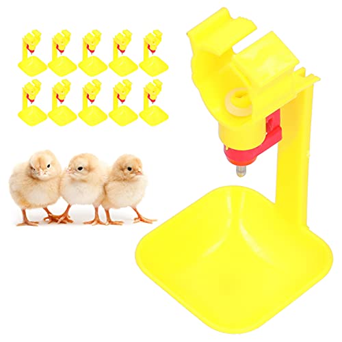 Gavigain 10Pcs Geflügel Trinken Tränken Tassen, Huhn Nippel Drinker Cup Integrierte automatische Tränke Schüssel Geflügel Zubehör Wasserpfeife von Gavigain