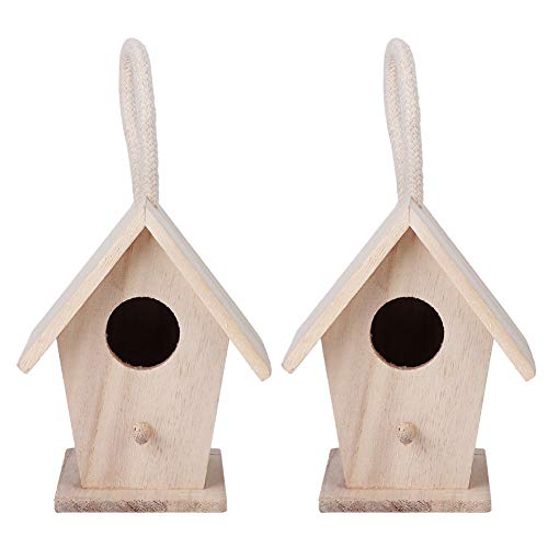 2 Stück Vogelhaus, Hängendes Vogelhaus, Hölzernes Vogelhaus, Hängender Nistkasten Für Den Außenbereich, Garten, Terrasse, Dekoratives Zubehör von Gavigain