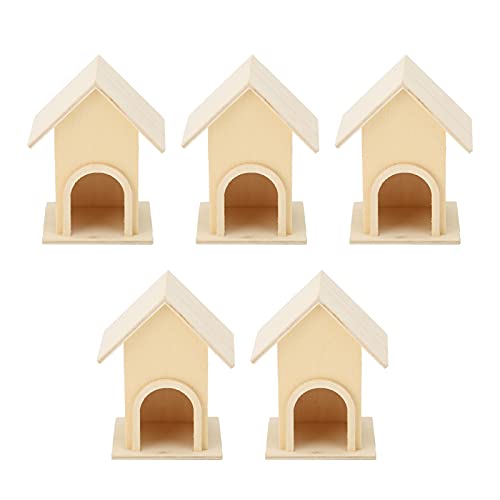 Gavigain 5Pcs hölzerne Vogelhaus, hängende hölzerne Vogelhaus Handwerk Vogelhaus für kleine Vögel Vogelkäfig Machen oder Dekoration von Gavigain