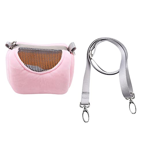 Atmungsaktives Haustier Kleiner Tierträger Hamster Reisetasche Reptilien Außenbeutel Mesh Top-Qualitätsmaterial für Hamster Rennratte Rattenfutter rosa grau (Roseate) von Gavigain