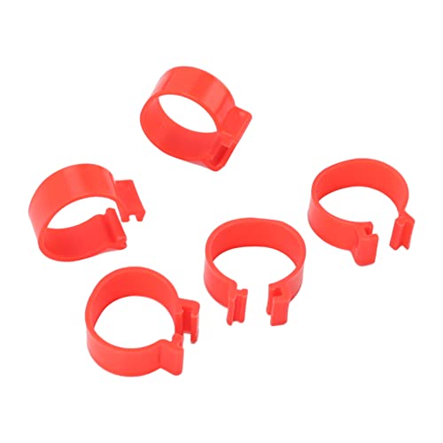 Gavigain 100pcs Ente Henne Ringe Clip Tier Fuß Ringe Informationen Kennzeichnung Geflügel Fuß Ringe PP Kunststoff Wiederverwendbare Huhn und Ente Bein Band Identifikation (Hard Red) von Gavigain