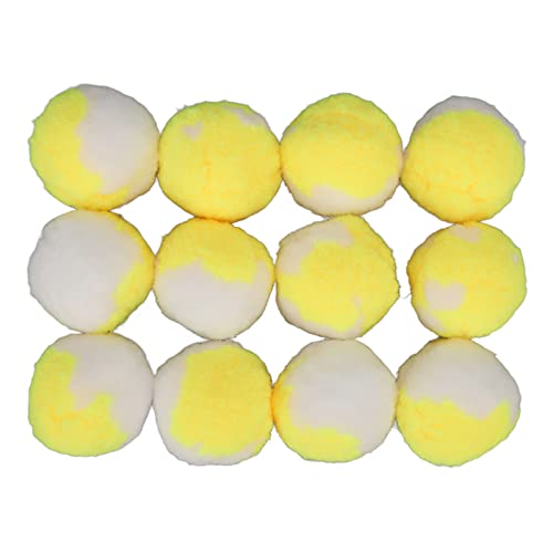 Gavigain 12 Pack Plüschkatze Spielzeugbälle, Biss, ruhiges Spiel, interaktiv, für Kätzchen, Kinderkrankheiten, mentale Stimulation, Innenspaß (Yellow) von Gavigain