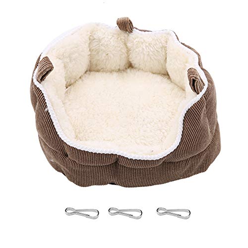 Gavigain 17x13x14 cm Velvet Pet Nest, gemütliches warmes Design, Reißverschluss für einfachen Zugang, weich und robust, für Meerschweinchen, Hamster, kleine Haustiere (Brown) von Gavigain