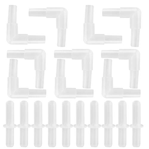 Gavigain 20pcs Aquarium -Luftrohrverbinder, 4 mm rechtwinkeliger Ellbogen und gerade Pass, Nicht -Kunststoff, einfache Installation, für das Aquariumluftsystem -Setup von Gavigain