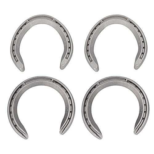 Gavigain 4Pcs Reiten Aluminium-Legierung Hufeisen Kit, Pferdeschuh Reiten Werkzeug Ausrüstung Zubehör verschleißfest für Hufeisen (Größe 5) von Gavigain