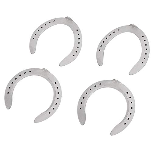 Gavigain 4Pcs Reiten Aluminium-Legierung Hufeisen Kit, Pferdeschuh Reiten Werkzeug Ausrüstung Zubehör verschleißfest für Hufeisen (Größe 6) von Gavigain