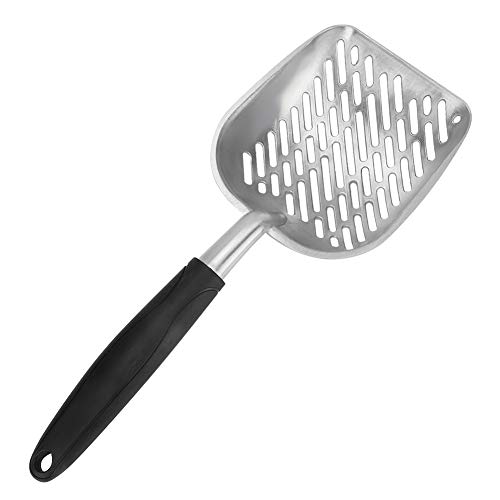 Gavigain Aluminium Katzenstreu Scoop, Ergonomischer Griff, Leichtgewicht, Anti -S, effizientes Sieben, leicht zu reinigen, für Katzenbesitzer (Black) von Gavigain