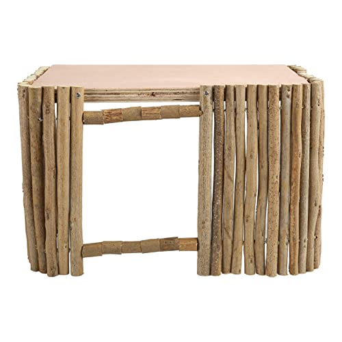 Gavigain Applewood Pet Hassout, Holzkäfig mit Dachplattform, belüftetes Design, gemütlicher Stressschutz für Kaninchen, Meerschweinchen, Hamster von Gavigain