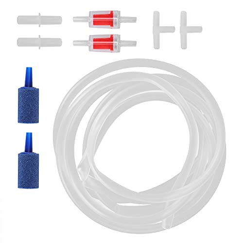 Gavigain Aquarium Air Pump Accessoires Kit, umfasst 2 Blasensteine, 2 Scheckventile, 2 T -Stecker, fördert die Gesundheit der Fisch, für Aquarien, (Combination A) von Gavigain