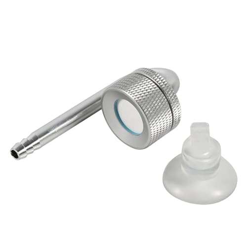 Gavigain Aquarium CO2-Diffusor, Aluminium Legierung, genaue CO2-Blasen, einfache Wartung, Saugnapf, für Pflanzen wachstum und Fisch Gesundheit (Silver) von Gavigain