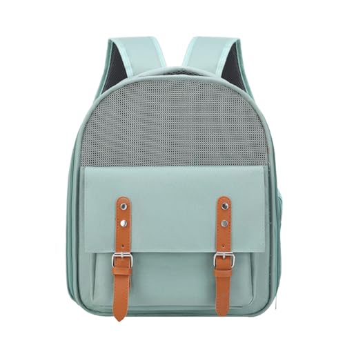 Gavigain Atmungsaktive Haustier-Rucksack-Tragetasche, ergonomische, geräumige, robuste Nylon-Katzentrage für bequemes Reisen und Komfort für die Hände (Grün) von Gavigain