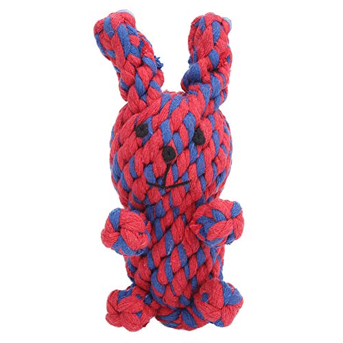 Gavigain -Baumwollseil -Hundespielzeug, Zahnen und Gesundheit, Stressabbau, interaktiver Spaß für kleine bis mittlere Hunde, Kaninchen -Elefant -Panda -Formen (Red and Blue Rabbit) von Gavigain