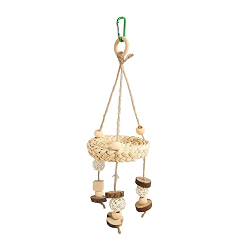 Gavigain Bird Swing Toy, Nicht -Holz- und Cornhusk -Barsch, Multifunktionales Spiel und Ruhestand für Vögel und kleine Haustiere von Gavigain