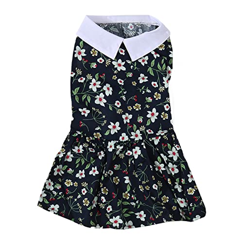 Gavigain Blumenwelpenkleid, leichtes atmungsaktives Sommerkleid, weiches und bequemes Haustierkleid für Hochzeiten, Partys und Freizeitkleidung für kleine Hunde (XS) von Gavigain