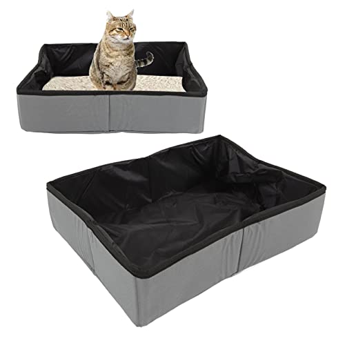 Gavigain Caja de Arena para Gatos Plegable, Caja de Arena para Gatos portátil al Aire Libre Impermeable de Tela para Viajes (Grau) von Gavigain