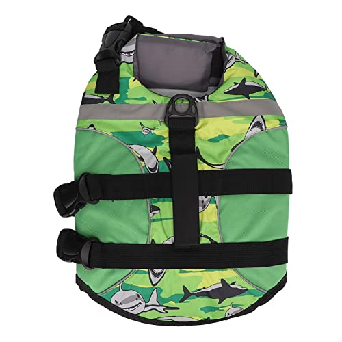 Gavigain Dog Life Jacket, reflektierende verstellbare Flotationsweste, Auftriebsunterstützung, Rettungsgriff, für Bootfahren und Schwimmhunde (L) von Gavigain