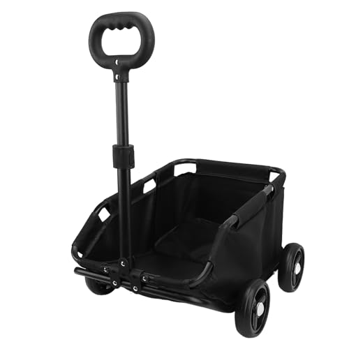 Gavigain Faltbarer Hunde-Kinderwagen, geräumiges, belüftetes Design, einfacher 45°-Einstieg, ergonomischer Griff, praktische Aufbewahrung für kleine bis mittelgroße Haustiere (Black) von Gavigain