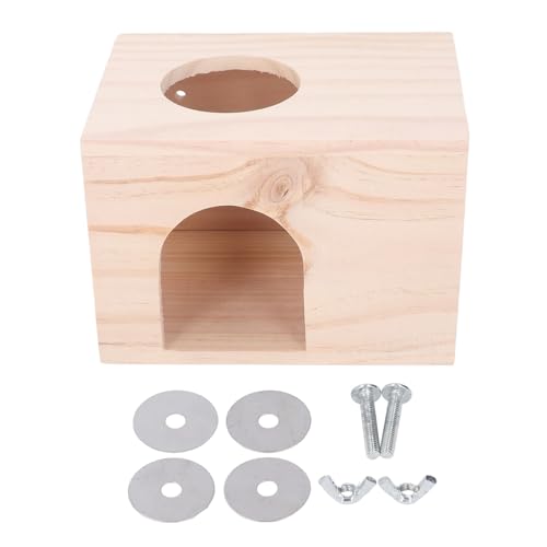 Gavigain Hamster-Versteck aus Holz für kleine Haustiere, belüftetes Design, aus Bisskiefernholz, ideal für Hamster, Meerschweinchen und kleine Tiere von Gavigain