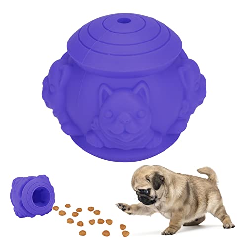 Gavigain Haustierhund Welpe Feeder Leckage Food Ball Interaktives Trainingspuzzle Spielzeug für Hunde rot gelbblau Silikon 2x2x2.4in (Blue) von Gavigain