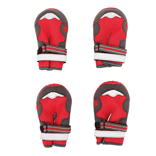 Gavigain -Hundefel, atmungsaktives Netz, Anti -Slip -Gummi -Sohle, verstellbare reflektierende Gurte, Schutzschuhe für Outdoor -Hunde im Freien (4) von Gavigain