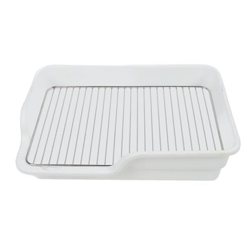 Gavigain Hundetöpfchen-Tablett, auslaufsicher, Edelstahlgitter, leicht zu reinigen, kompaktes Design, für kleine bis mittelgroße Hunde (White) von Gavigain