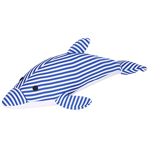 Gavigain Interactive Pet Chew Toy, Mundgesundheitsförderung, sichere Nicht -Baumwoll -Mischung, quietschende Stressabbau, für Welpen und Kätzchen (Striped Dolphin) von Gavigain