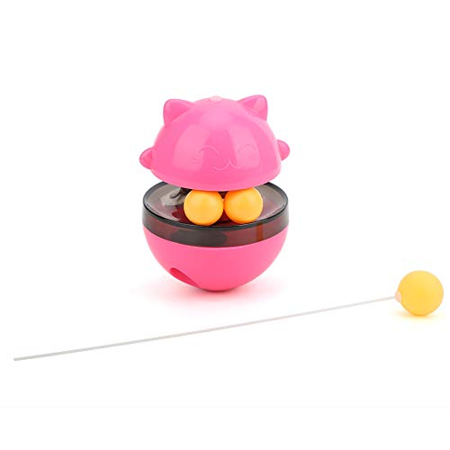 Gavigain Interaktiver Haustumbler Feeder Toy Leak Food Ball für Katzen Hunde Bildung (Carmine) von Gavigain