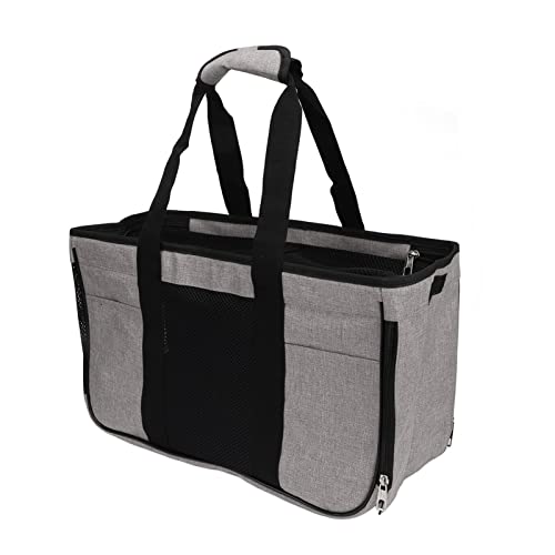 Gavigain -Katzenträger, atmungsaktives Netz, Fluchtweis, Verstellbarer Schultergurt, tragbarer Reisetasche für kleine bis mittlere Haustiere (Grey with Black) von Gavigain