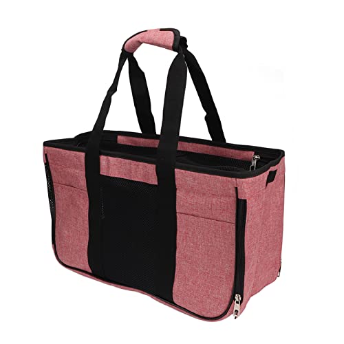 Gavigain -Katzenträger, atmungsaktives Netz, Fluchtweis, Verstellbarer Schultergurt, tragbarer Reisetasche für kleine bis mittlere Haustiere (Pink with Black) von Gavigain