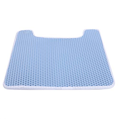 Gavigain Large Non Slip Cat Müllmatte, große Poren für eine einfache Abfallsammlung, U -förmiges Design, leicht zu reinigen, für Katzenbesitzer (Blue) von Gavigain