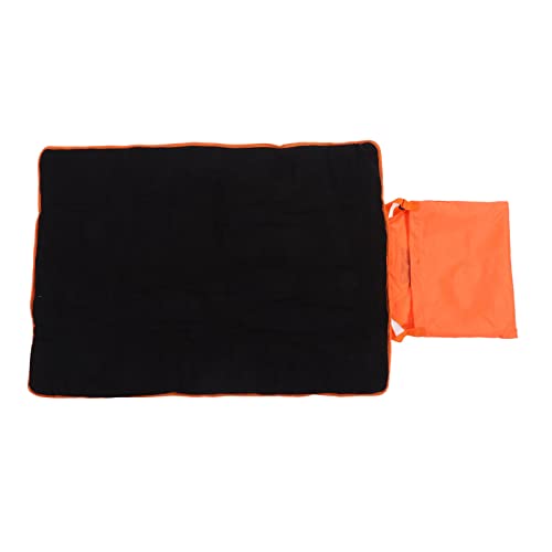 Gavigain Outdoor -Haustiermatte, faltbar, weiches gestepptes Polyester, tragbares Reisebett, leicht zu reinigen, für Hunde und Haustiere (Orange with Black Polyester Layer) von Gavigain