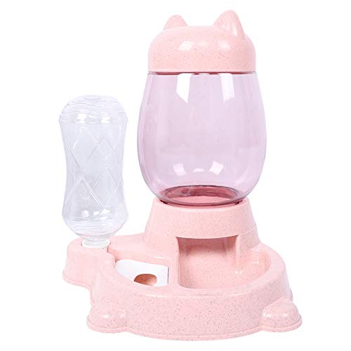 Gavigain Petautodrinker große Kapazität 2 in 1 PP Pet Auto Food Feeder Trinkbrunnenversorgung Pink für Hundekatze von Gavigain